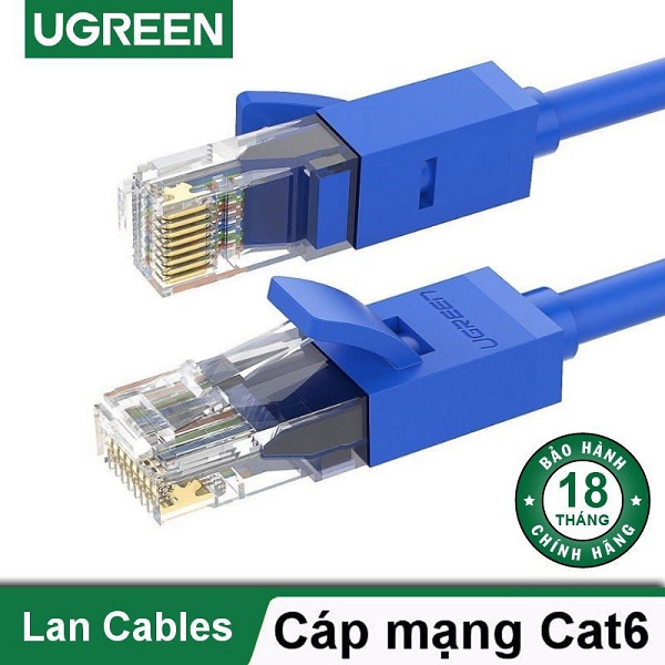 Hình ảnh: Cáp mạng 3M Ugreen đầu đúc cao cấp, màu xanh